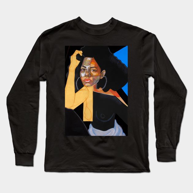 Black Picasso Long Sleeve T-Shirt by DomoINK